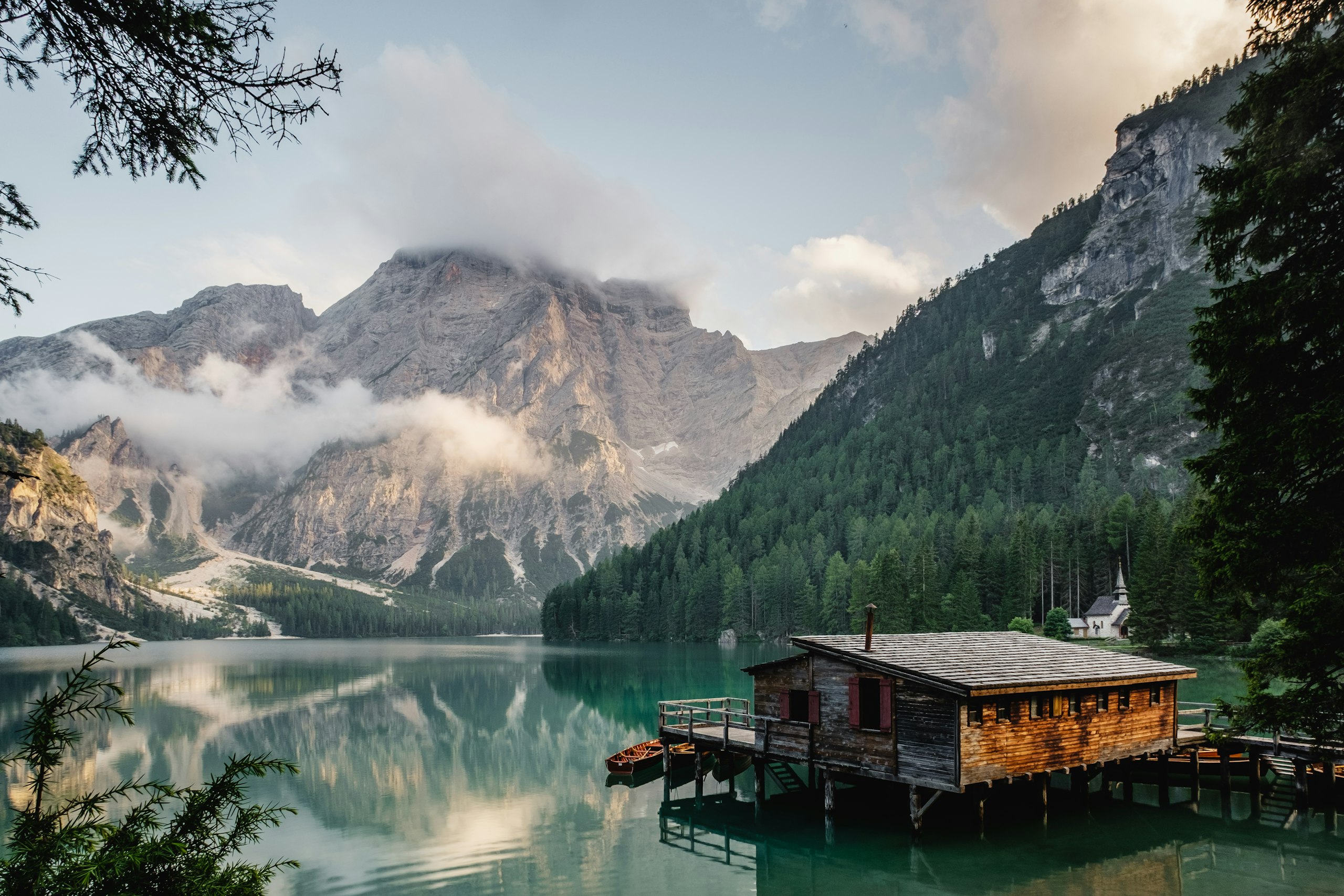 Alpine Lake Braies, Italy